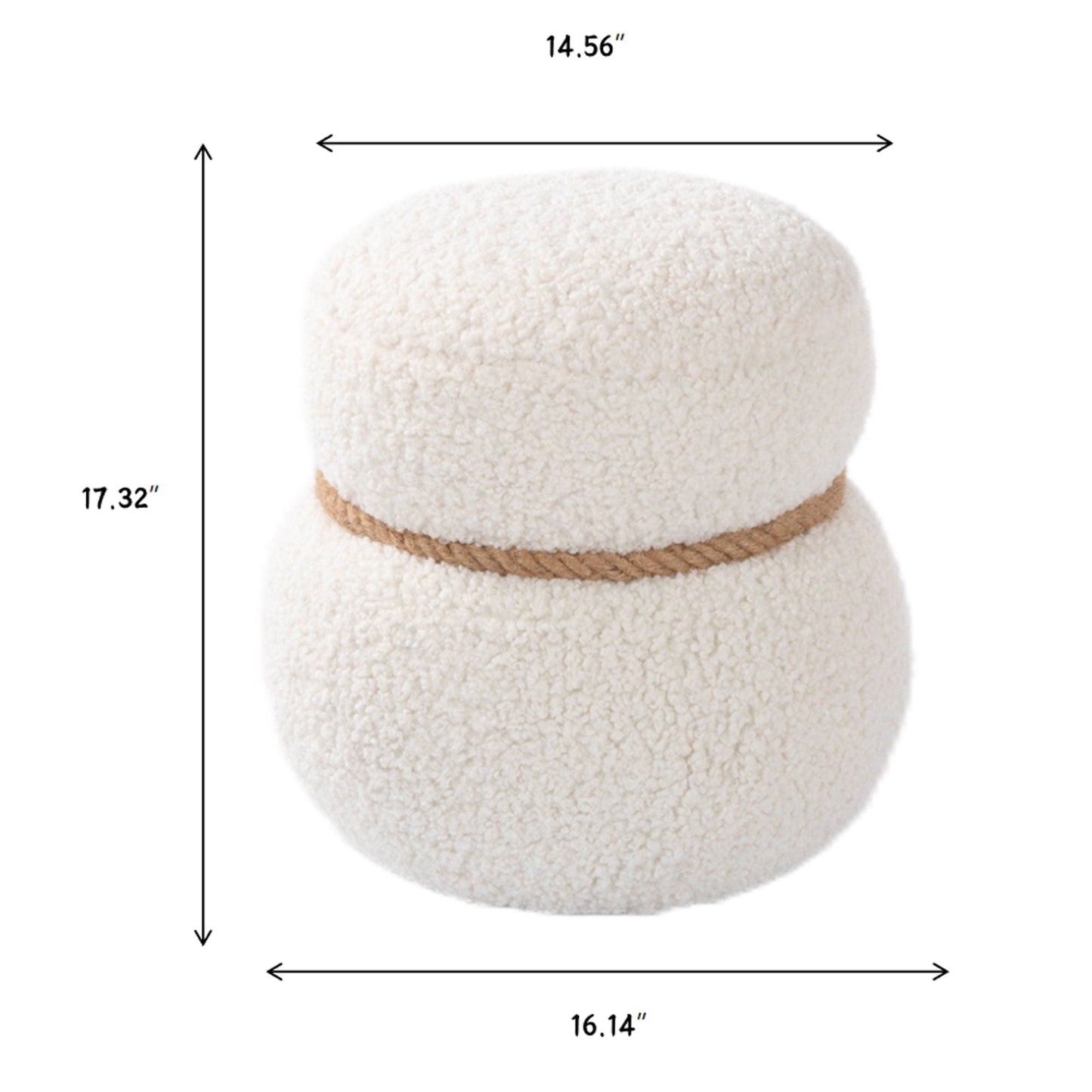 Snowman Stool With Cushion And Solid Wood Frame