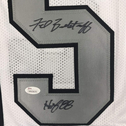 Framed Autographed/Signed Fred Biletnikoff HOF 88 35x39 Oakland Color Rush Football Jersey JSA COA