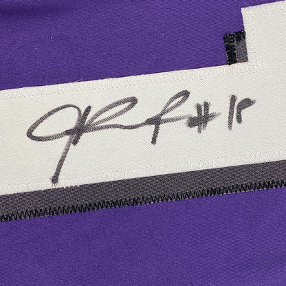 Framed Autographed/Signed Jalen Reagor 35x39 TCU Purple College Football Jersey Beckett BAS COA