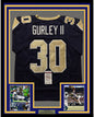 Framed Autographed/Signed Todd Gurley II 35x39 Los Angeles LA Rams Dark Blue Football Jersey JSA COA