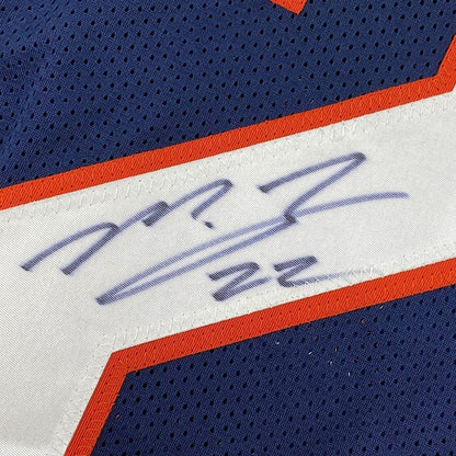 Framed Autographed/Signed Matt Forte 35x39 Chicago Blue Football Jersey JSA COA