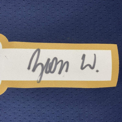 Framed Autographed/Signed Zion Williamson 35x39 New Orleans Blue Basketball Jersey PSA/DNA COA