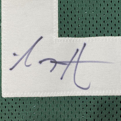 Framed Autographed/Signed AJ A.J. Hawk 35x39 Green Bay Green Football Jersey JSA COA