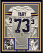 Framed Autographed/Signed Ron Yary HOF 01  35x39 Minnesota Vikings White Football Jersey JSA COA