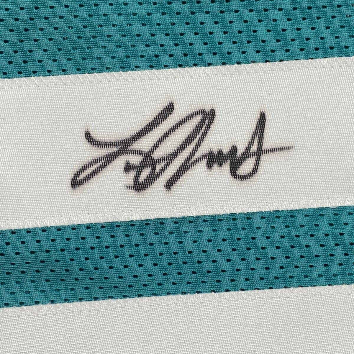 Framed Autographed/Signed Laviska Shenault 35x39 Jacksonville Teal Football Jersey Beckett BAS COA