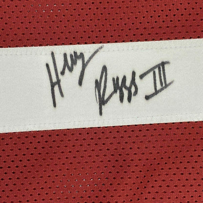 Framed Autographed/Signed Henry Ruggs III 35x39 Alabama Red College Football Jersey Beckett BAS COA