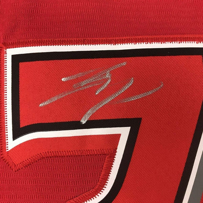 Framed Autographed/Signed Shohei Ohtani 35x39 Los Angeles LA Anaheim Red Baseball Jersey PSA/DNA COA