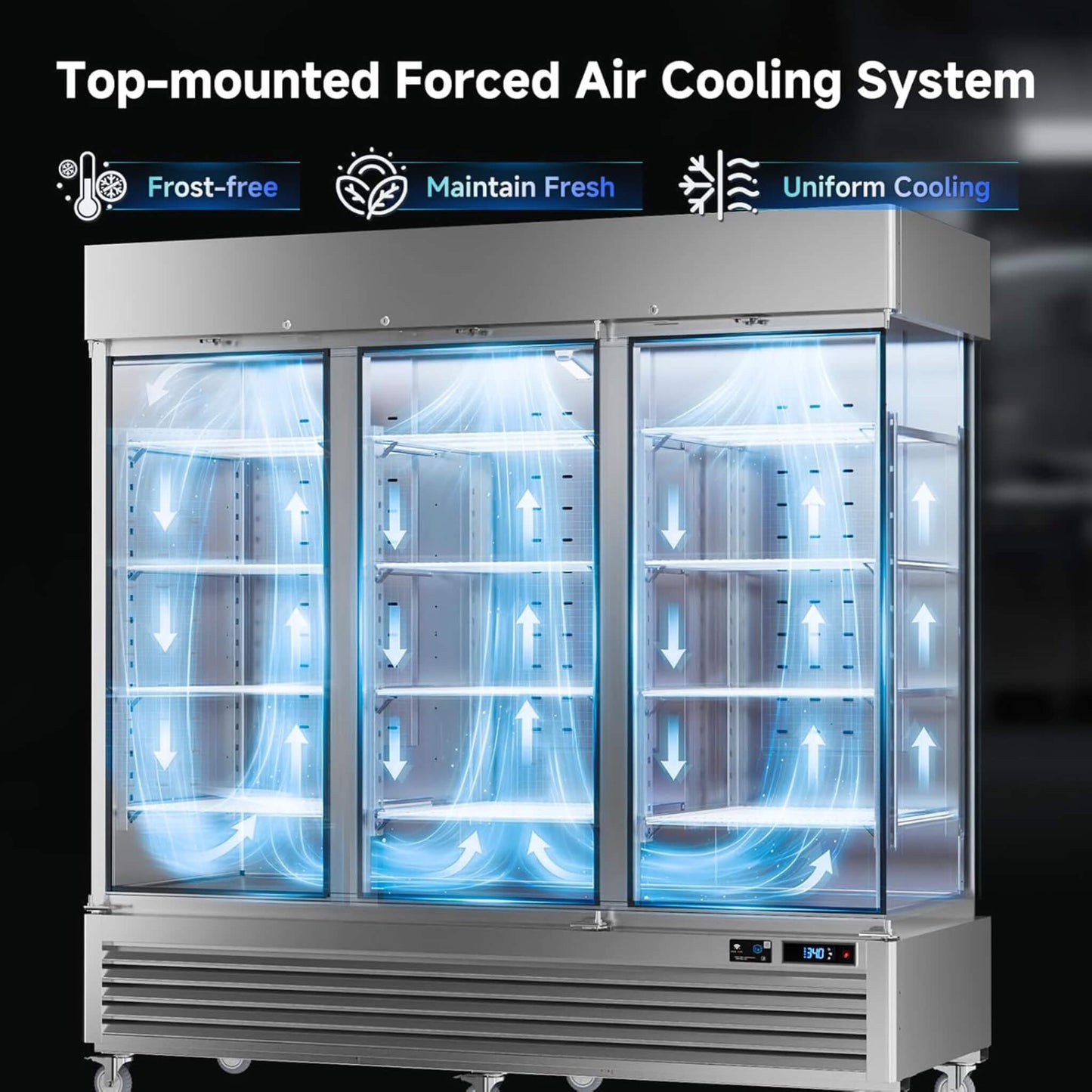 82-Inch Commercial 72 Cu.Ft 3-Door WiFi Refrigerator With Smart App Control (SAK58320)