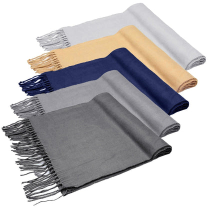 Mens Womens Oversize Cashmere Wool Shawl Wraps Blanket Winter Solid Scarf Soft Pashmina 79" X 28"