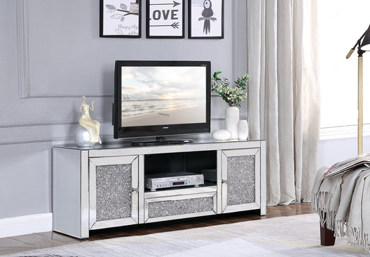 Noralie Mirrored & Faux Diamonds TV Stand (Assembled)
