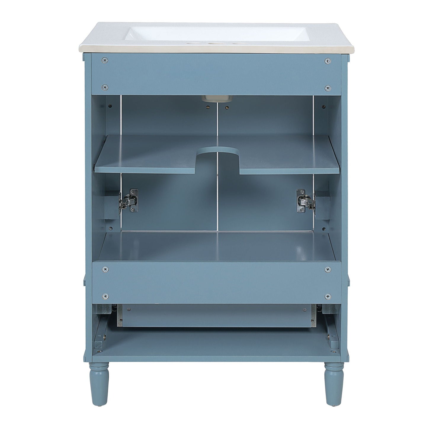 Bathroom Vanity With Ornate French Cylinder Legs, Soft Close Drawer