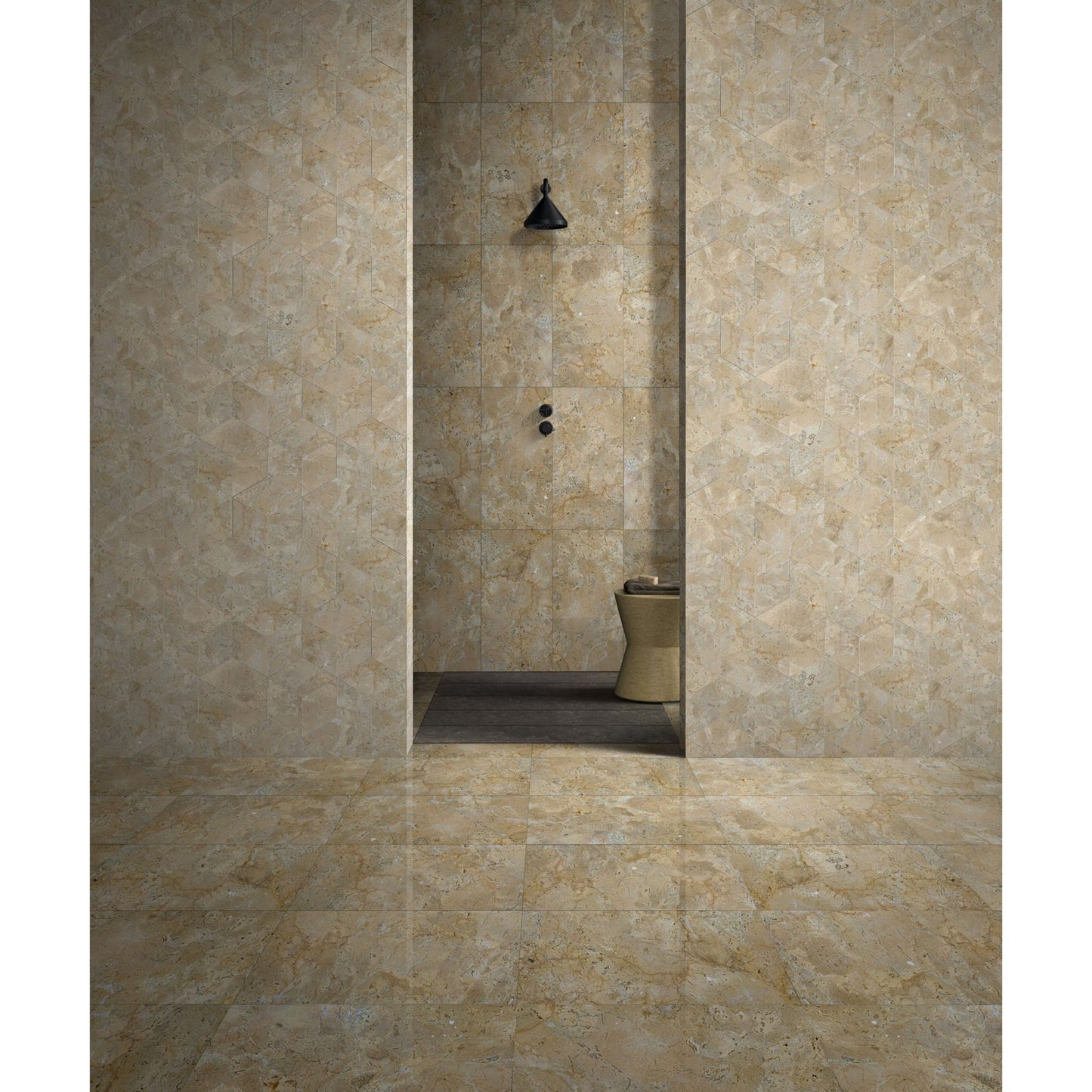 Hexagon Natural Marble Polished Tile For Wall And Floor (Set of 12)
