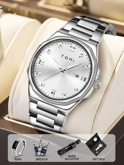 Simple Diamond Encrusted Quartz Watch Fashionable