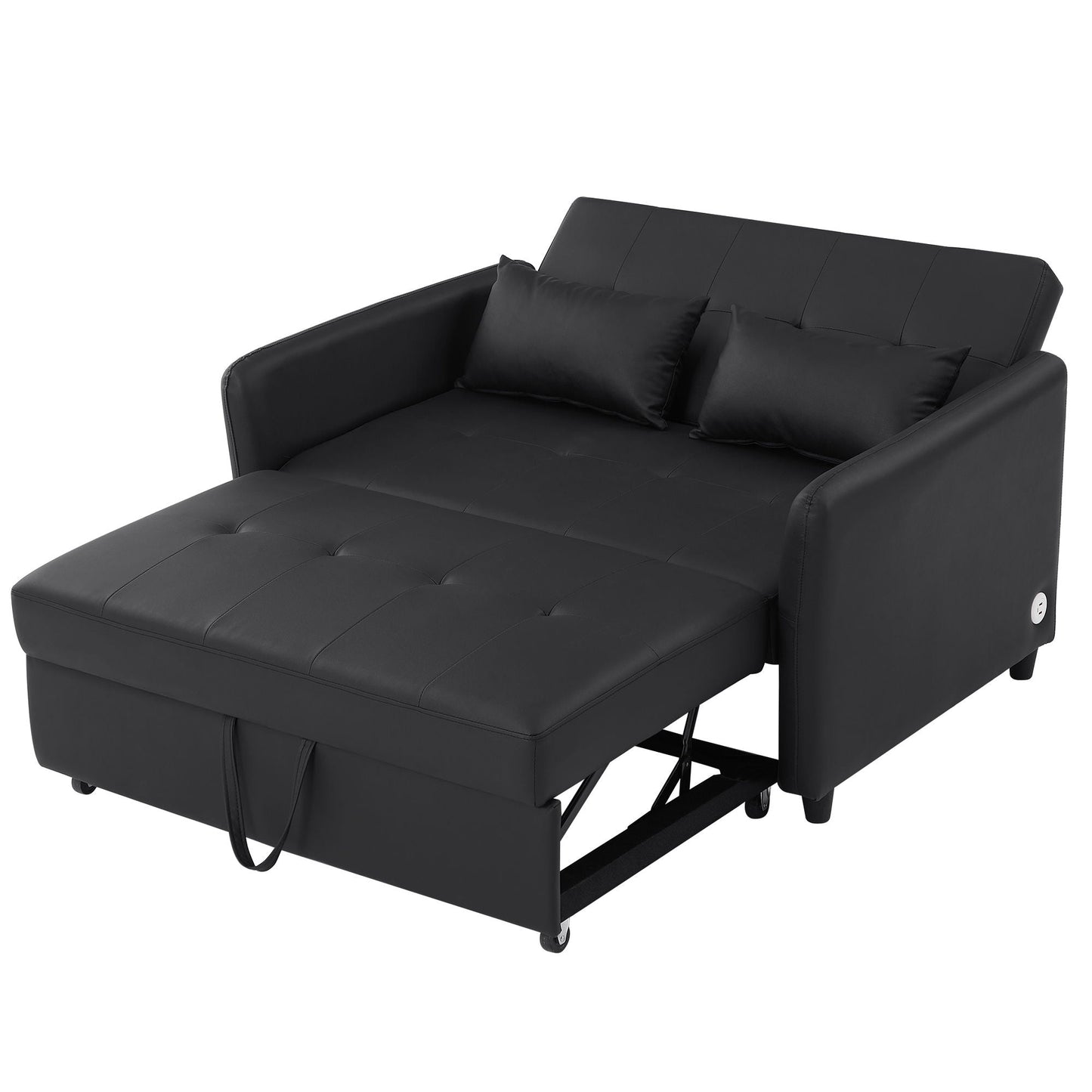 Convertible Sleeper Sofa Bed With 3 USB Ports