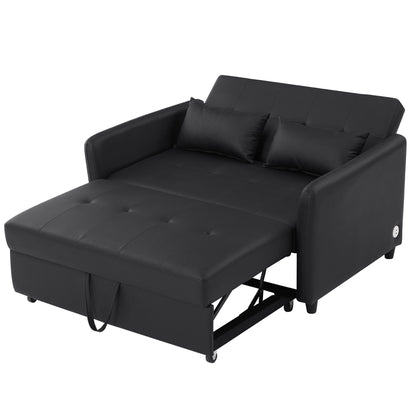Convertible Sleeper Sofa Bed With 3 USB Ports
