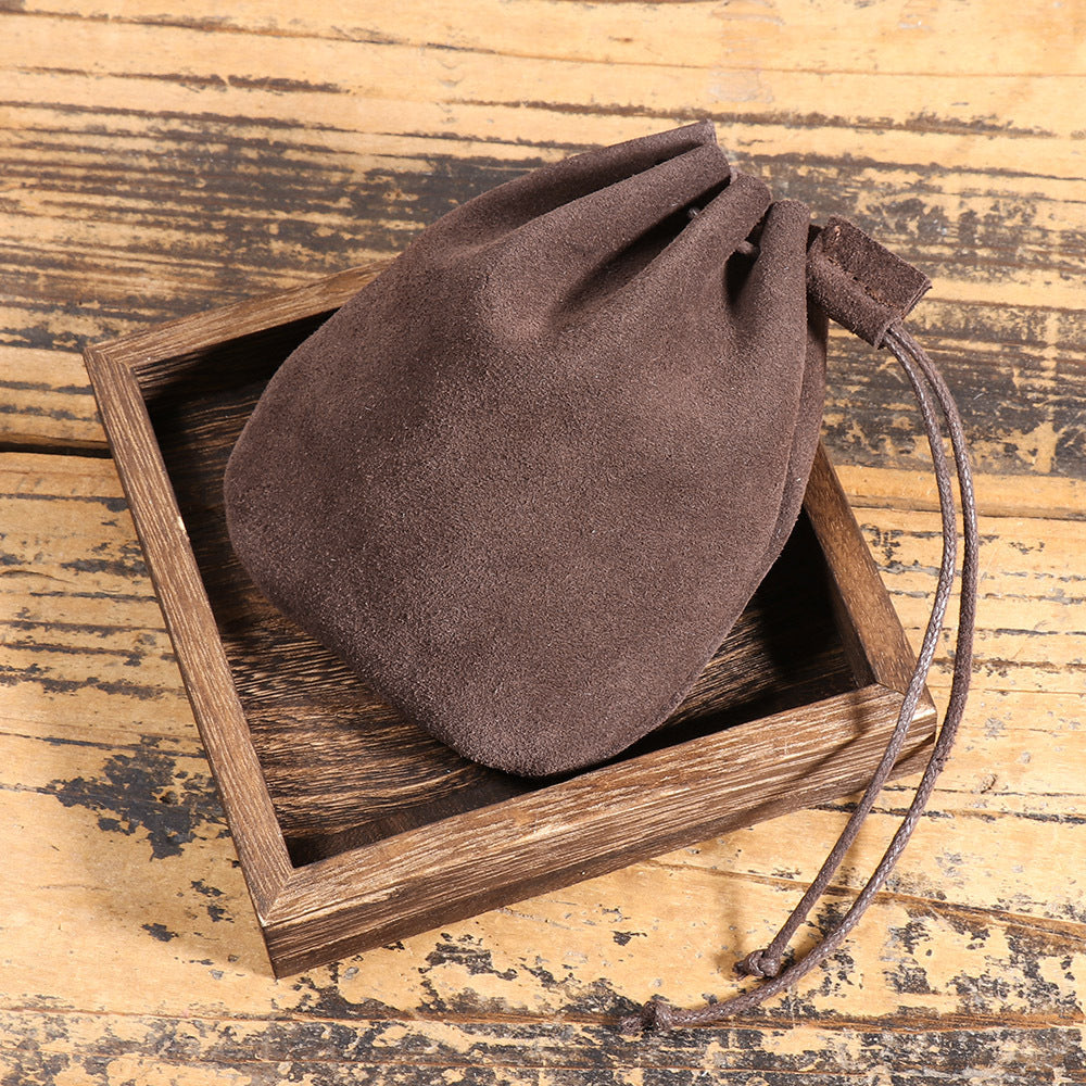 First-layer Cowhide Braided Drawstring Storage Pouch, A Wallet Thats Both Vintage And Stylish