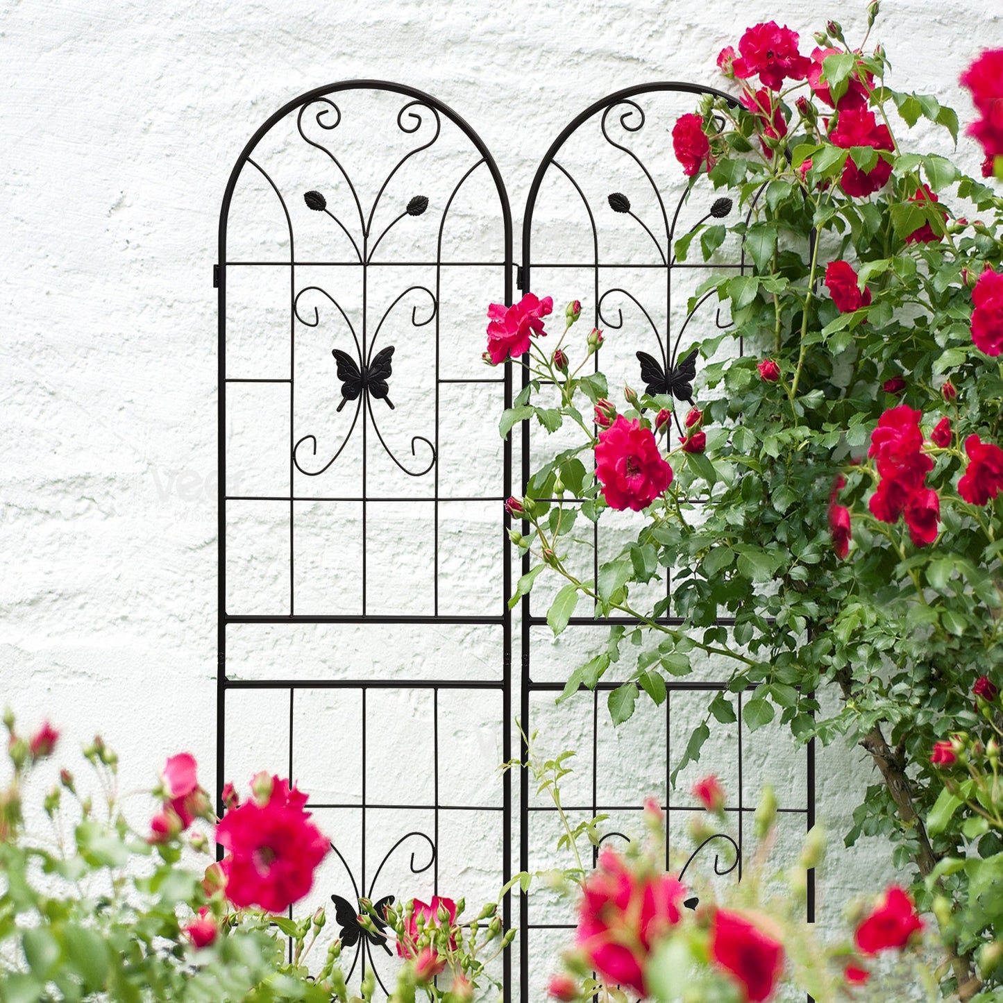2 Pack Metal Garden Trellis 71" x 19.7" Rustproof Outdoor Support