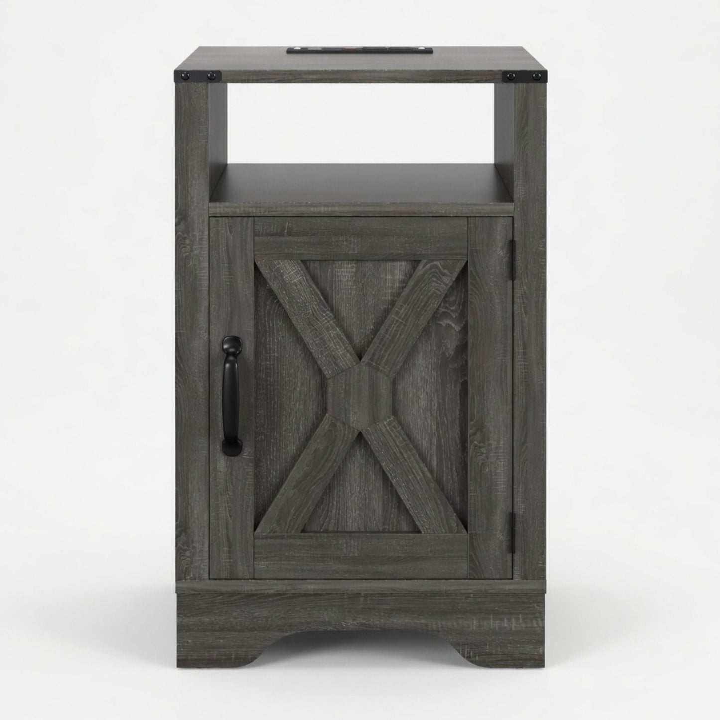 Farmhouse Nightstand, Charging Station & Storage