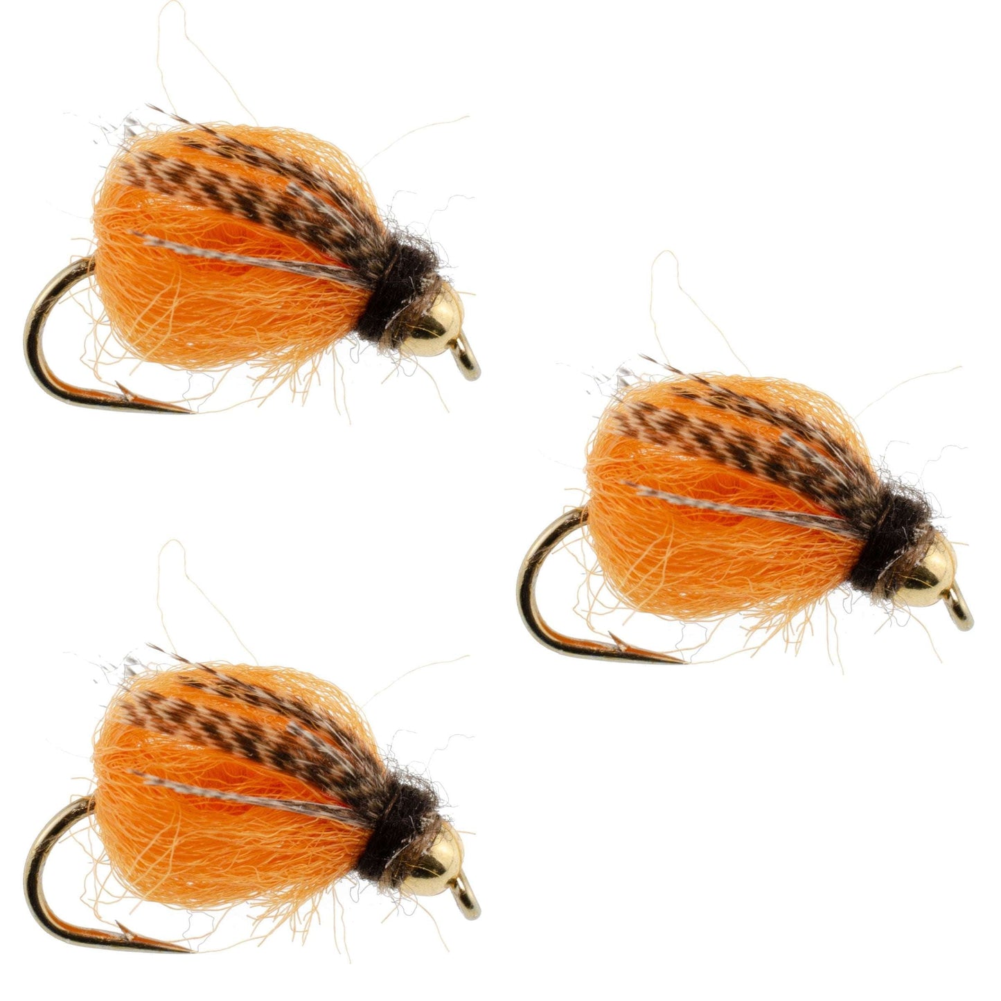 3 Pack Bead Head LaFontaine Deep Sparkle October Caddis Pupa - Size 8