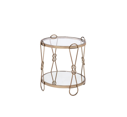 Zekera Mirrored & Champagne Finish End Table