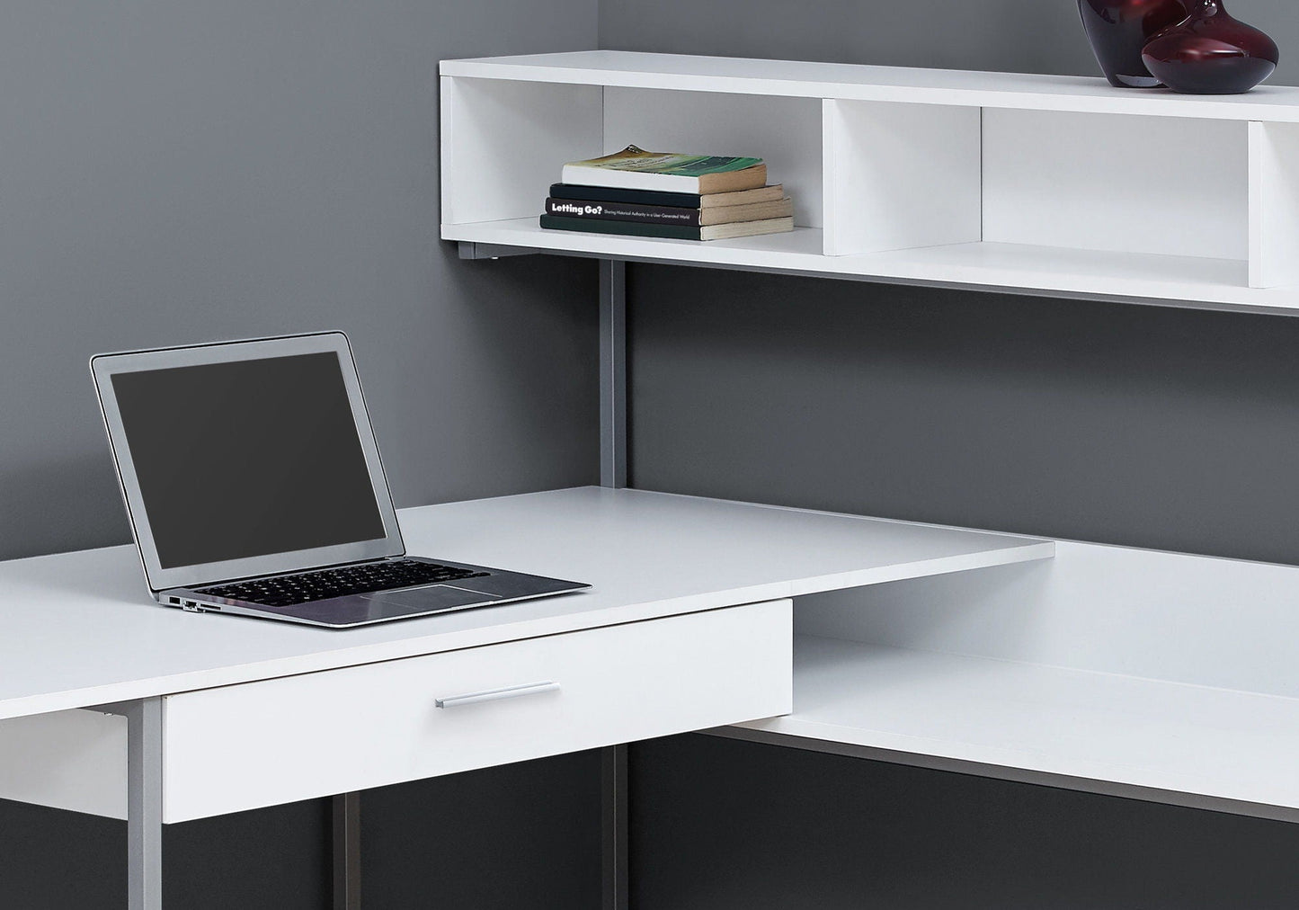L-Shaped Corner Computer Desk with Storage Drawers