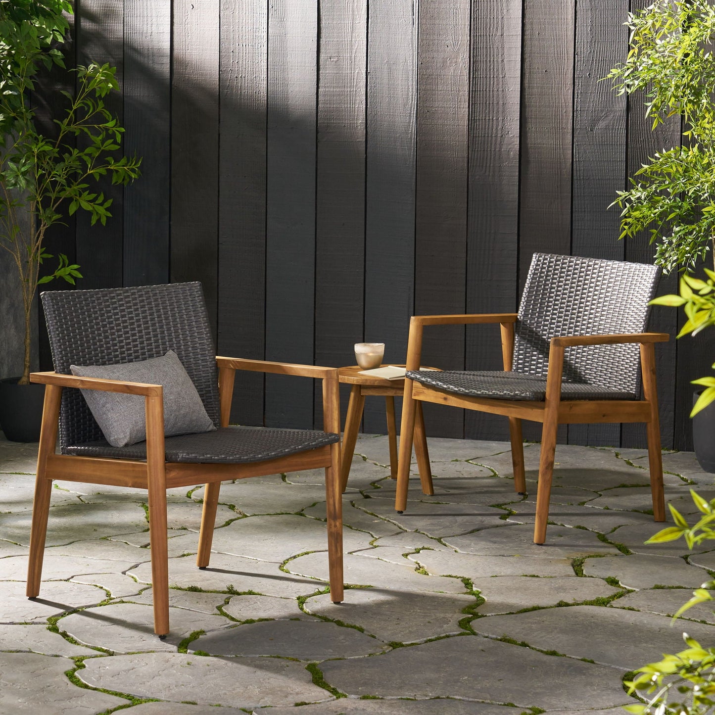 Tranquilize Outdoor Wooden Club Chair Set of 2 - Light Brown