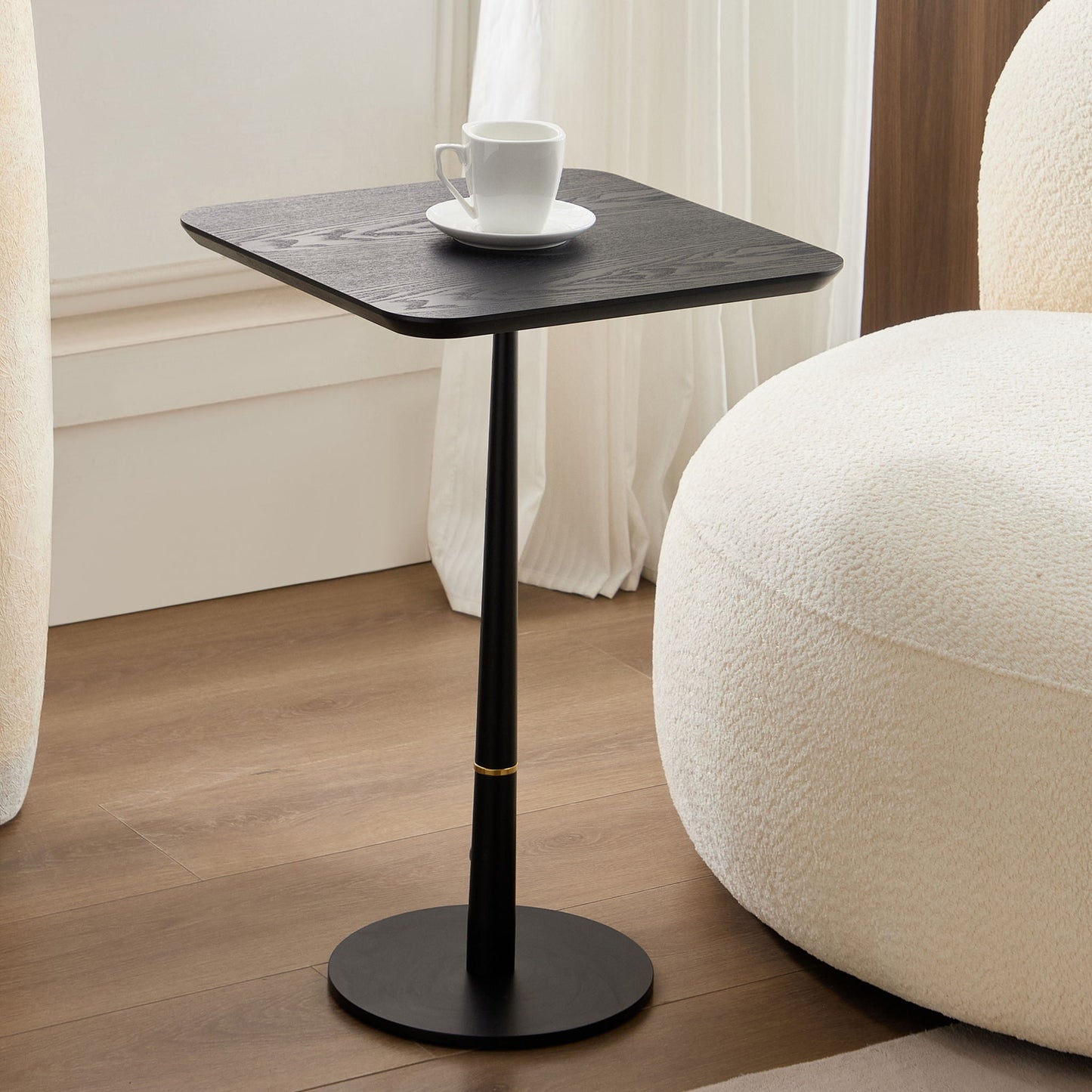 Modern Square Coffee Table And Computer Desk - Black / Gold