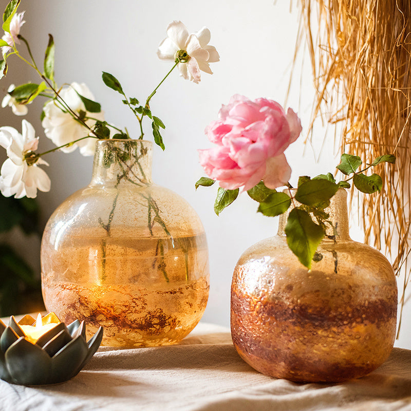Handmade Art Bubble Glass Vase Decorative Ornaments