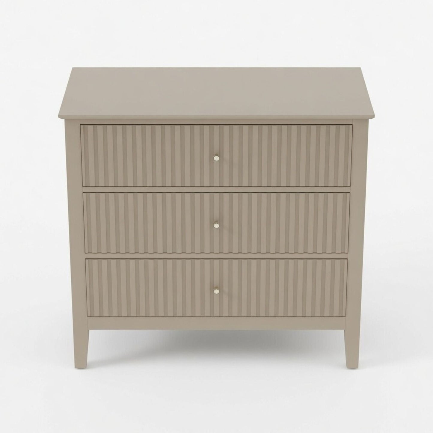 Fluted 3 Drawer Nightstand With Soft Close Slides