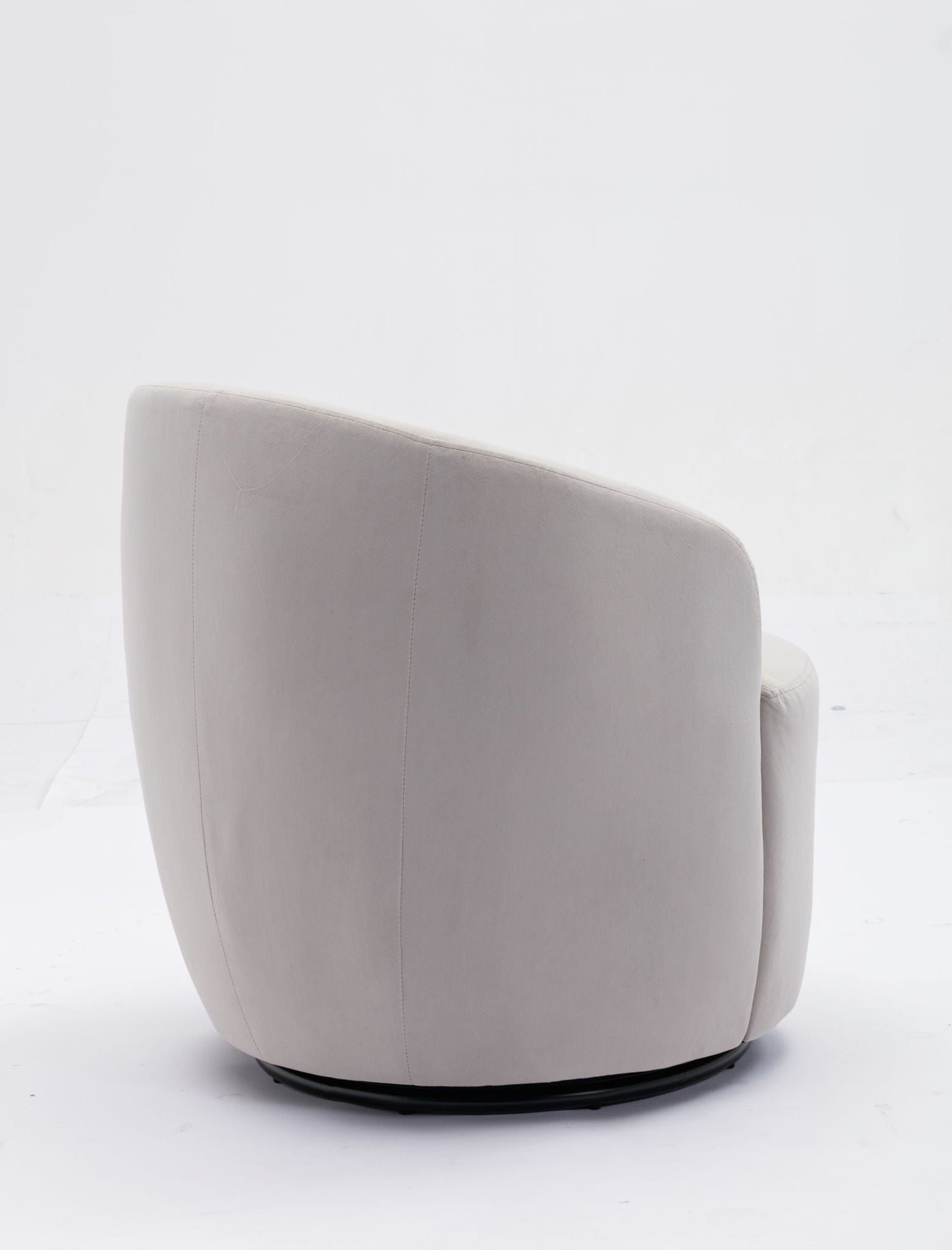 Swivel Accent Armchair Barrel Chair With Powder Coating Metal Ring