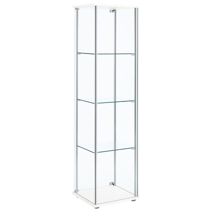 Bellatrix 3-shelf Clear Glass Curio Cabinet White