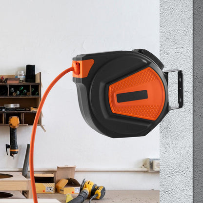 Retractable Air Hose Reel, 3/8 in x 50 ft Hybrid Air Hose