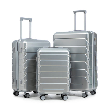 3-Piece ABS Spinner Wheel Luggage Set with Combination Lock