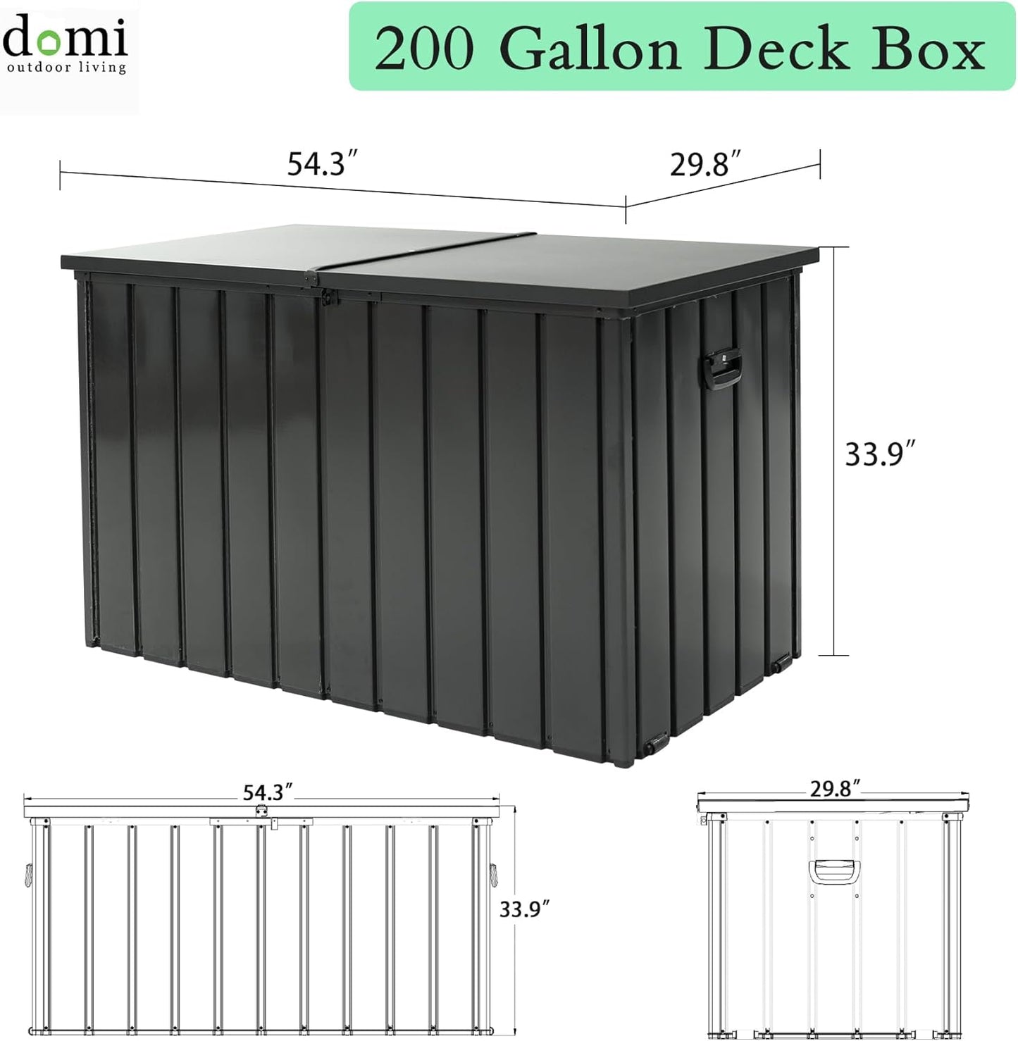 200 Gallon Metal Deck Box with Lockable Lid