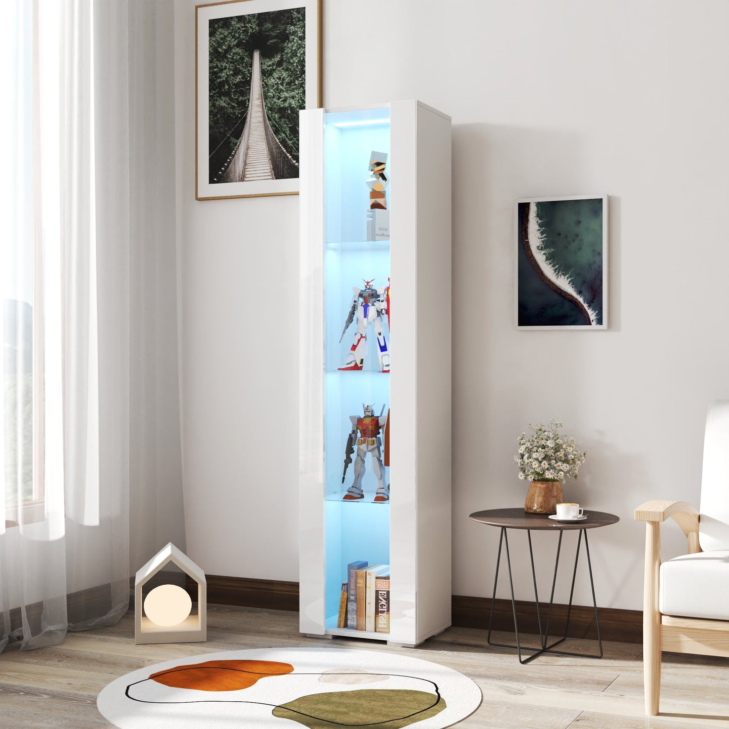 Side Cabinet with Aluminum Strip Lamp