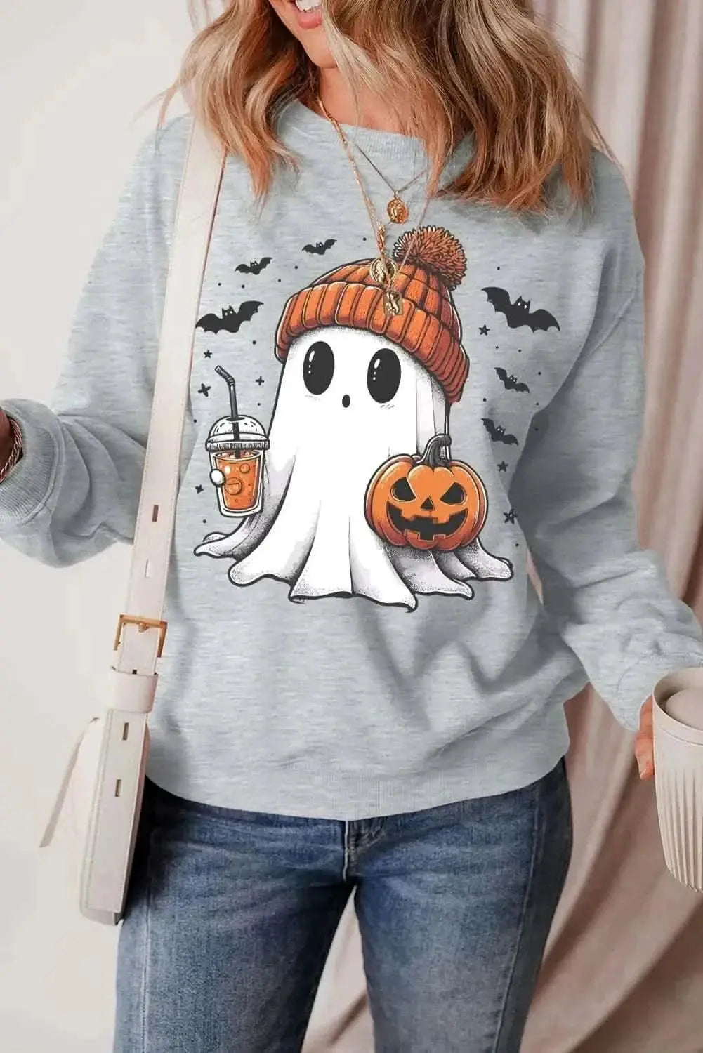 Women's Sweatshirt - Ghost - Casual Long Sleeve Wardrobe Essential