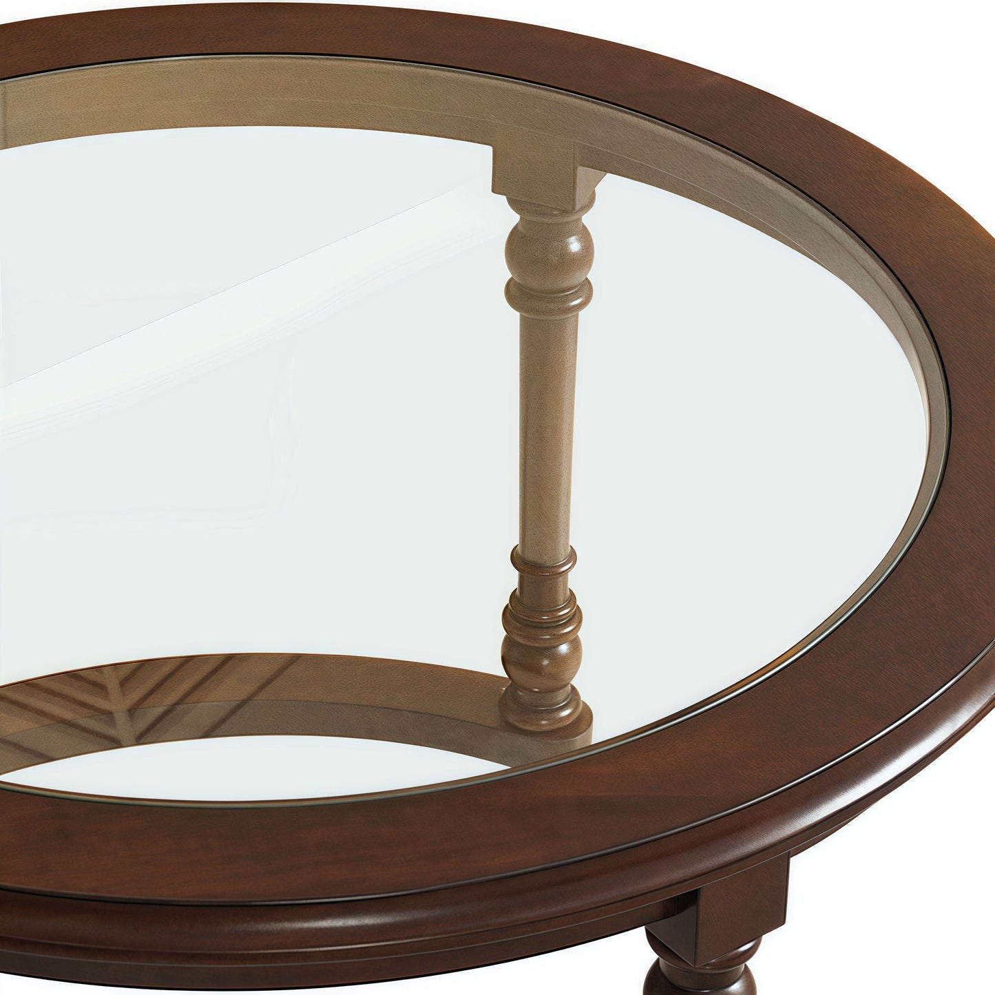 Modern Nesting Coffee Table Set with Glass and Solid Wood Frame
