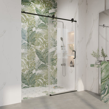 56" - 60" W x 76" H Single Sliding Frameless Shower Door
