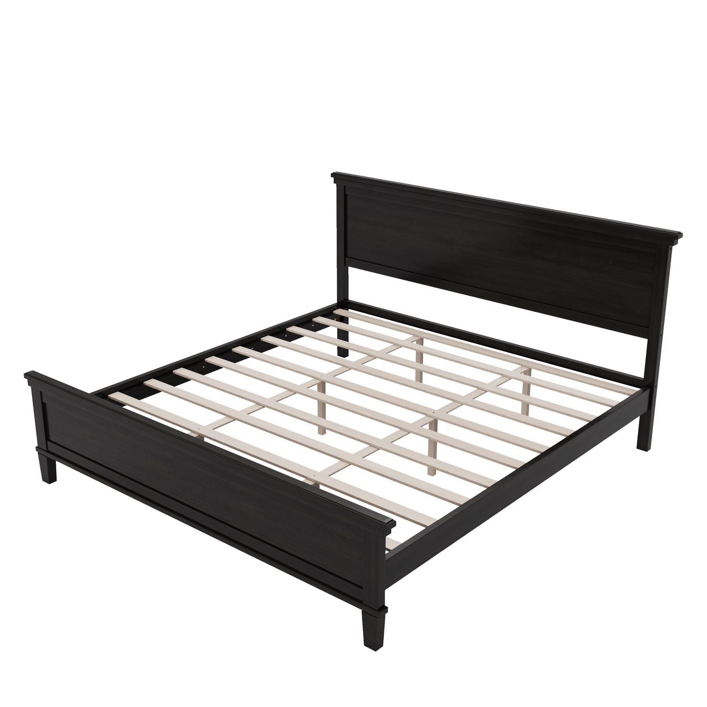 Mid-Century Modern Wood Platform Bed