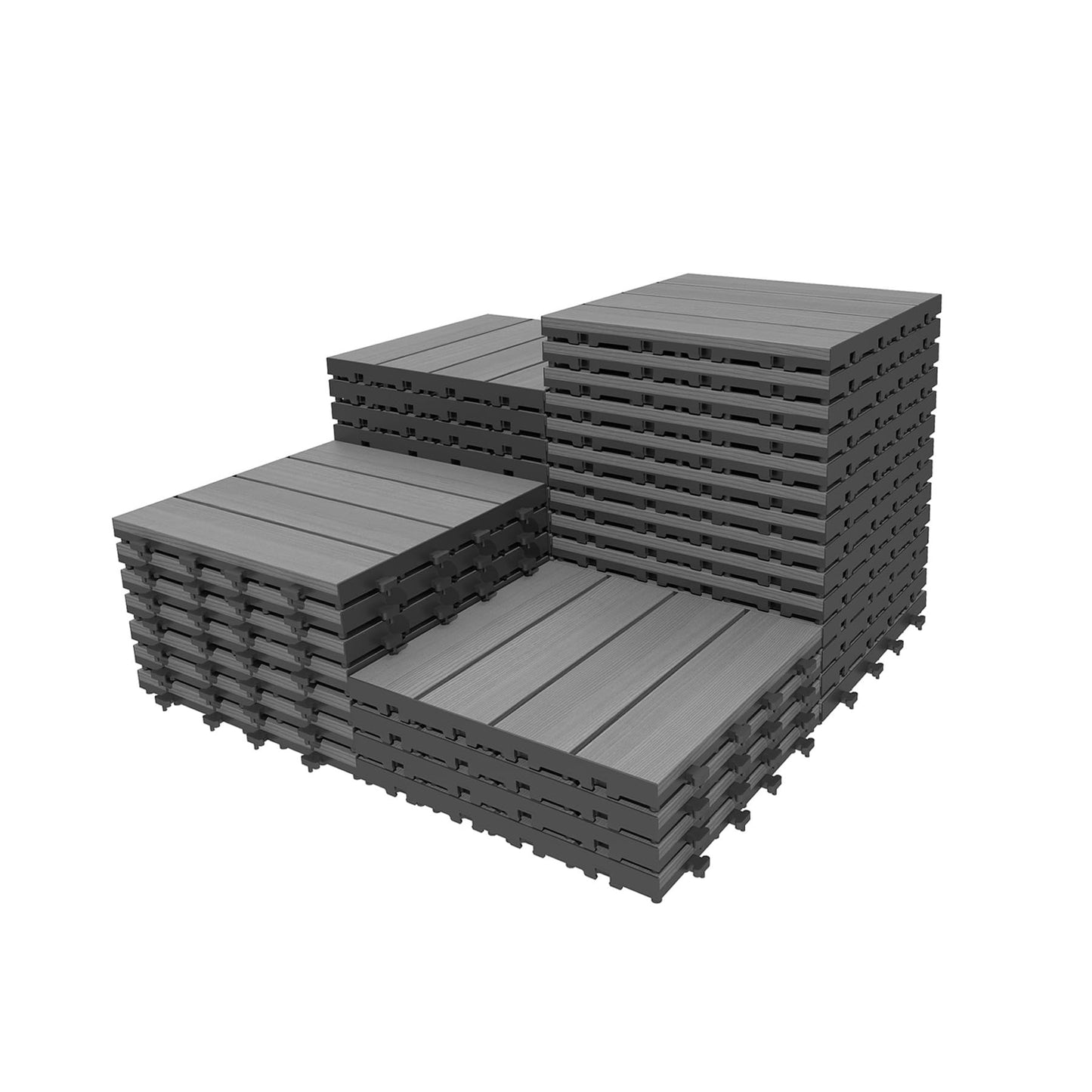 36 Pcs Interlocking Deck Tiles, 12" x 12" HDPE Outdoor Flooring