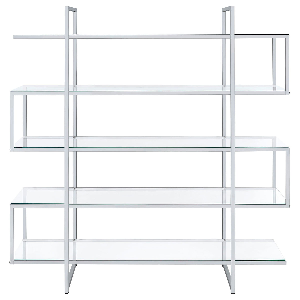Elmer 63-inch 5-shelf Bookshelf Clear and Chrome