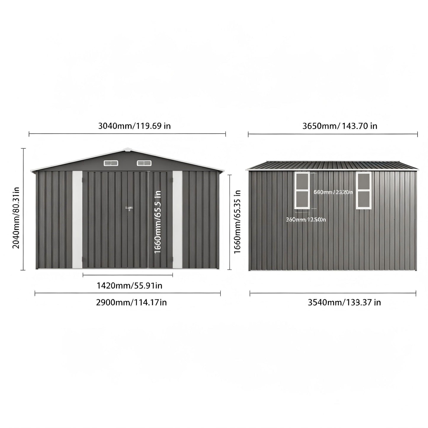 Outdoor Storage Shed With Lockable Doors