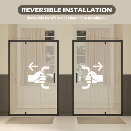 47-49" W × 72" H Pivot Shower Door with Clear Tempered Glass