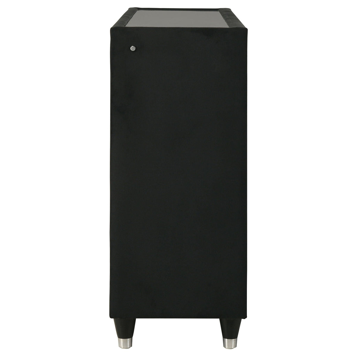 Ravenne 8-drawer Velvet Upholstered LED Dresser Cabinet Black