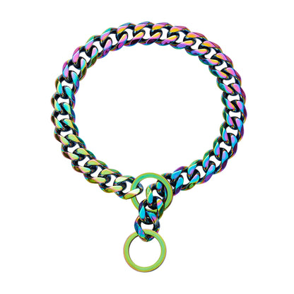 Two-tone Polished Gold Titanium Steel Necklace
