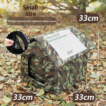 Outdoor Waterproof All-Season Closed Winter Warm Cat Shelter