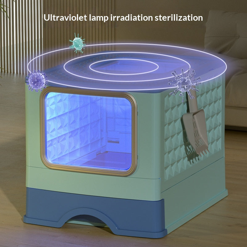 Extra-large Fully Enclosed Drawer-Type Foldable Cat Litter Box