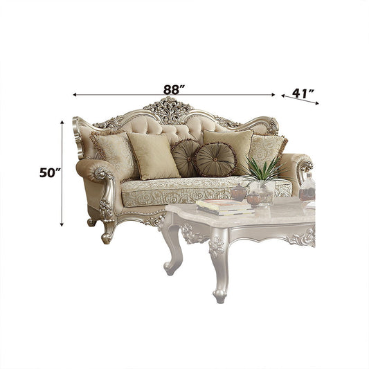 Bently - Sofa With 7 Pillows (Same Lv01579) - Fabric & Champagne