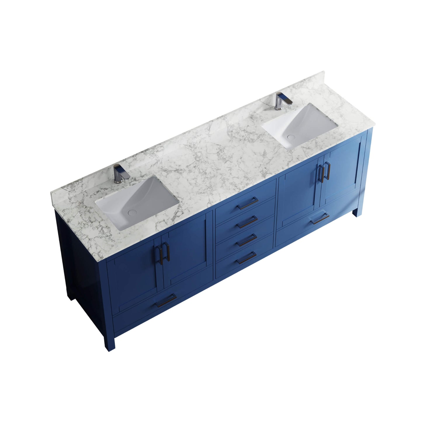 Nuvia 83-Inch Blue Modern Double Sink Freestanding Bathroom Vanity (SAK13972)