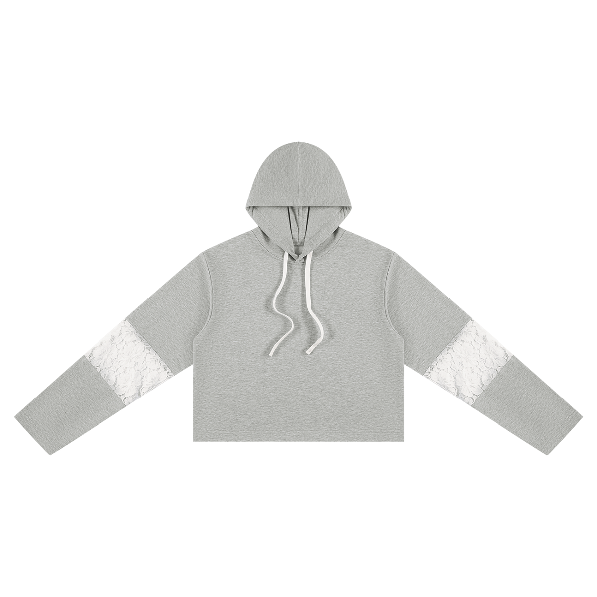 Loki & Ivy Women’s Cropped Lace-Panel Hoodie